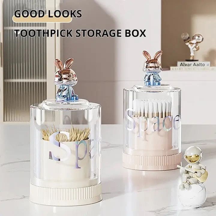 Rabbit Toothpick Box, Creative Multifunctional Toothpick Dispenser, Cute Cartoon Swab Cotton Holder With Lid, Swab Kitchen Dining Bar Toothpick Holder, Portable Rustproof Stand Toothpick Holder Rabbit Toothpick Box, Creative Multifunctional Toothpick Dispenser, Cute Cartoon Swab Cotton Holder With Lid, Swab Kitchen Dining Bar Toothpick Holder, Portable Rustproof Stand Toothpick Holder